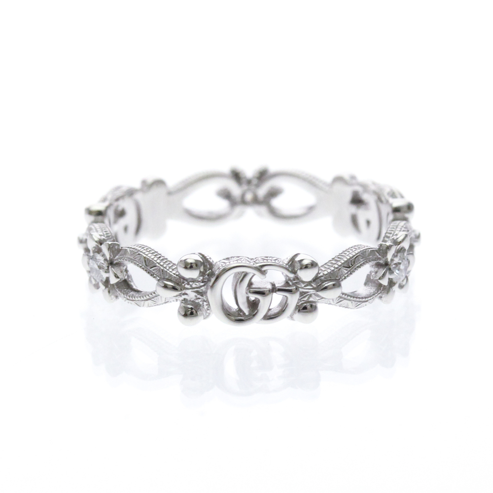 GUCCI 18k Silver Diamond Ring